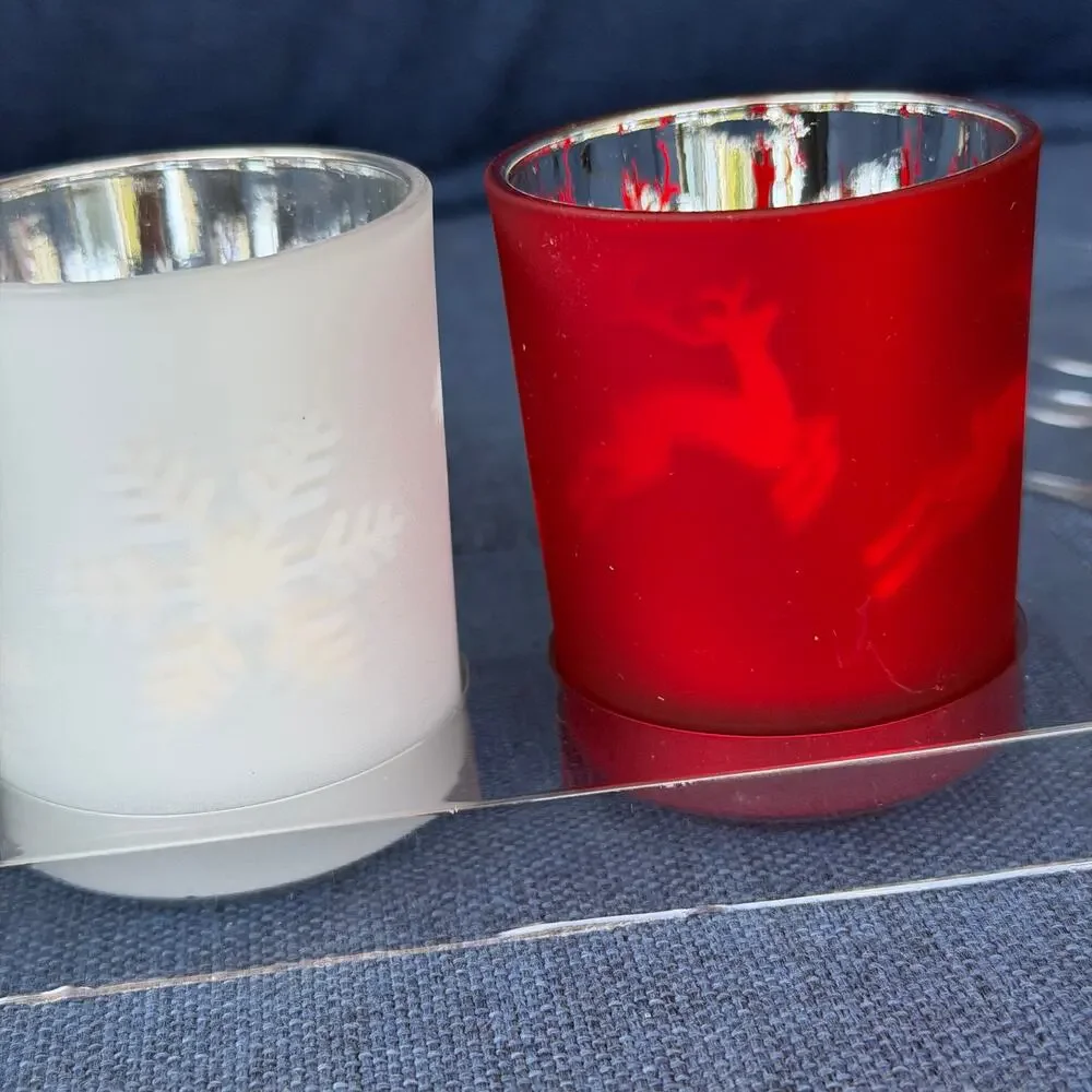 Slatkin Dancing Tealight Trio Christmas Candle Holder Gift Set of 3 NOS HTF